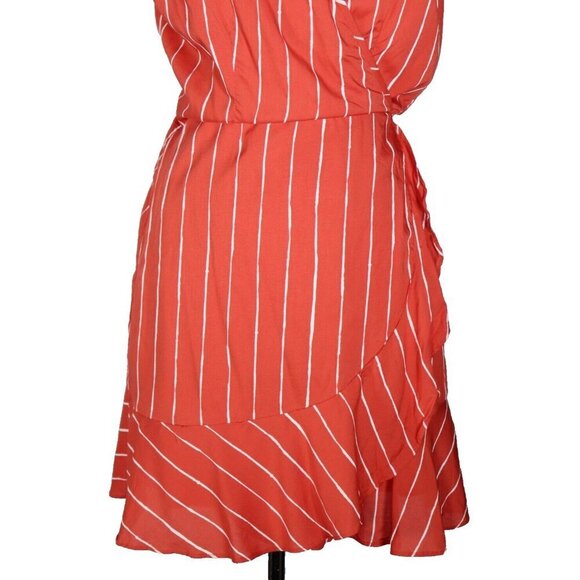 Abercrombie & Fitch Women’s Small Orange Stripe Side Tie Wrap Mini Dress NWT - Picture 4 of 10